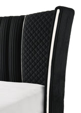 Armany Black Upholstered King Bed - Ornate Home
