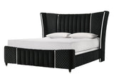 Armany Black Upholstered King Bed - Ornate Home