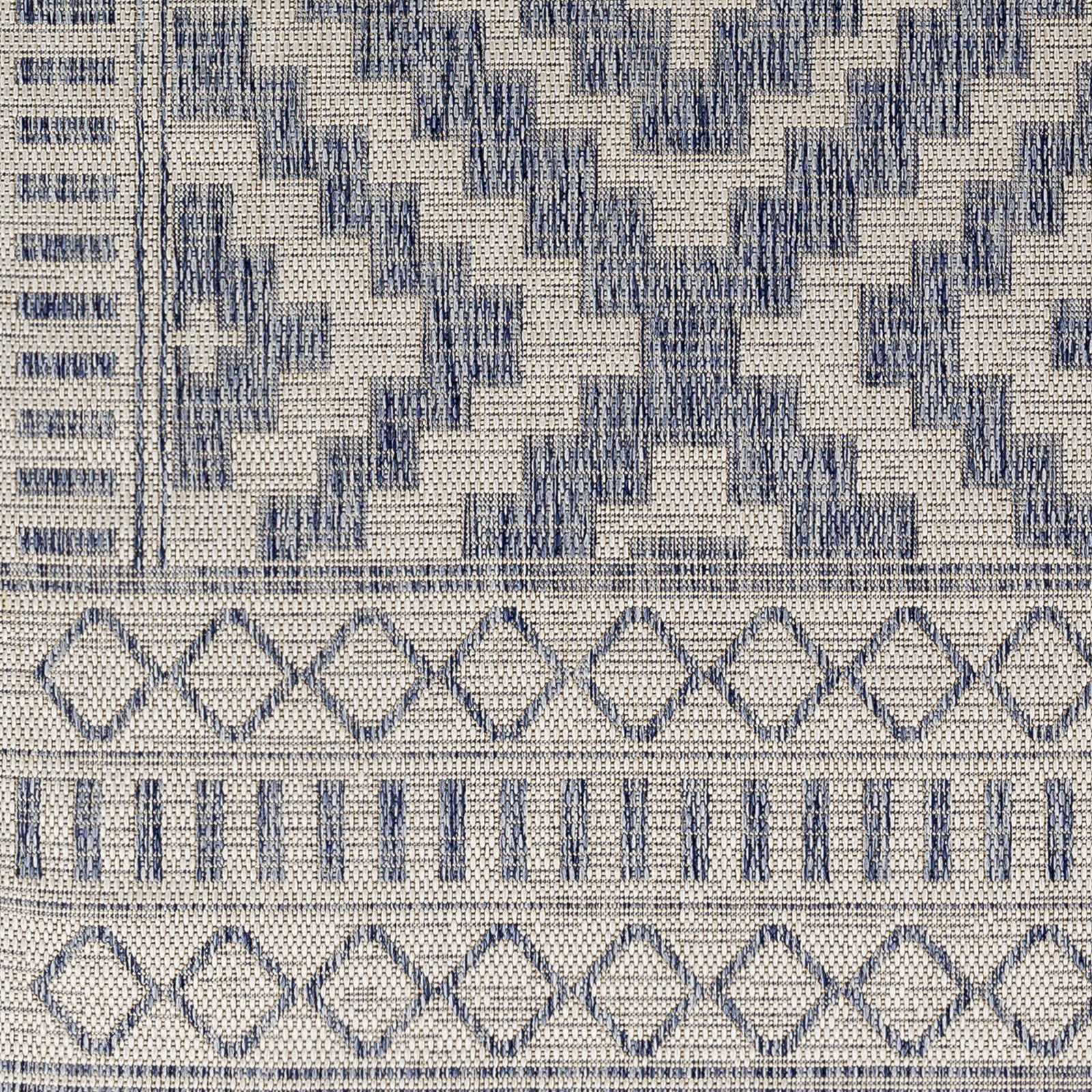 Armen Cream&Blue Outdoor Rug - Ornate Home