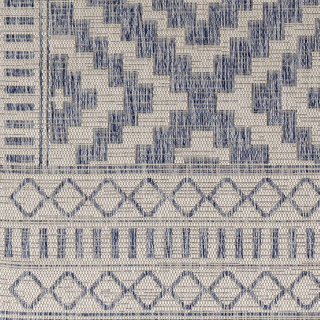 Armen Cream&Blue Outdoor Rug - Ornate Home
