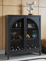 Armenleigh Black/Brown Bar Cabinet - Ornate Home