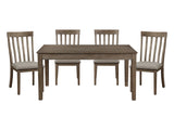 Armhurst Wire-Brushed Brown/Gray 5-Piece Dining Table Set - Ornate Home