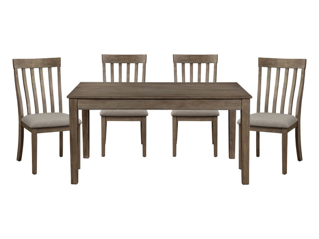 Armhurst Wire-Brushed Brown/Gray 5-Piece Dining Table Set - Ornate Home