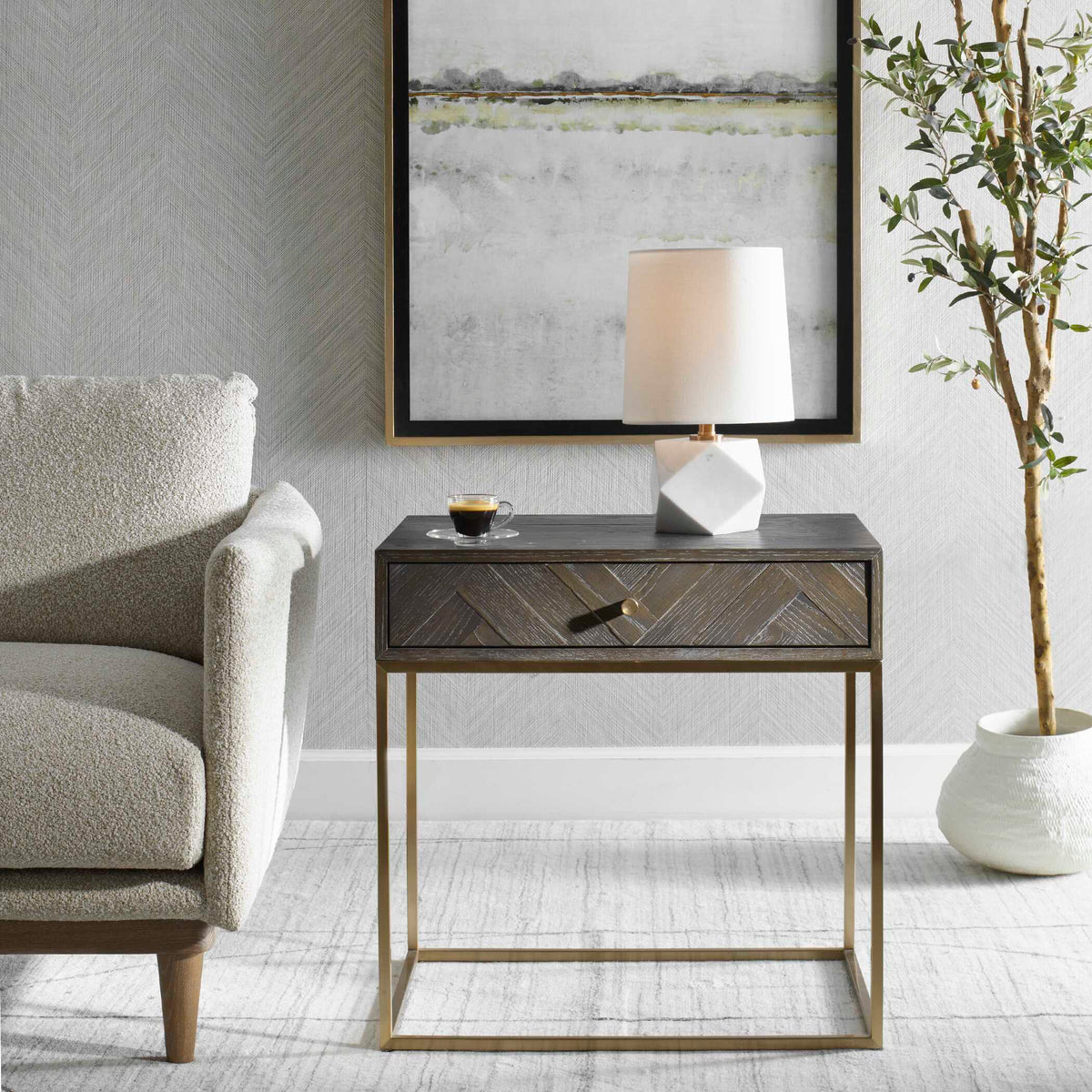 Armistead Walnut Side Table - Ornate Home