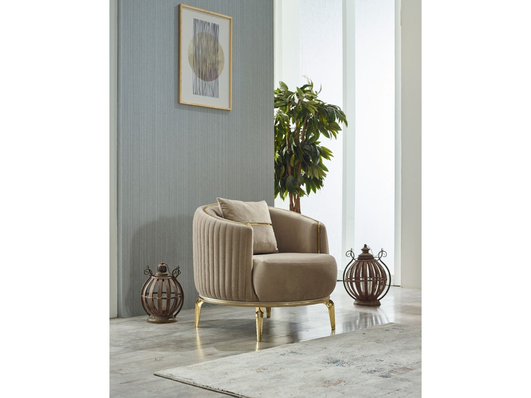Armoni Beige 3-pieces (Sofa & Loveseat & Chair) Living Room Set