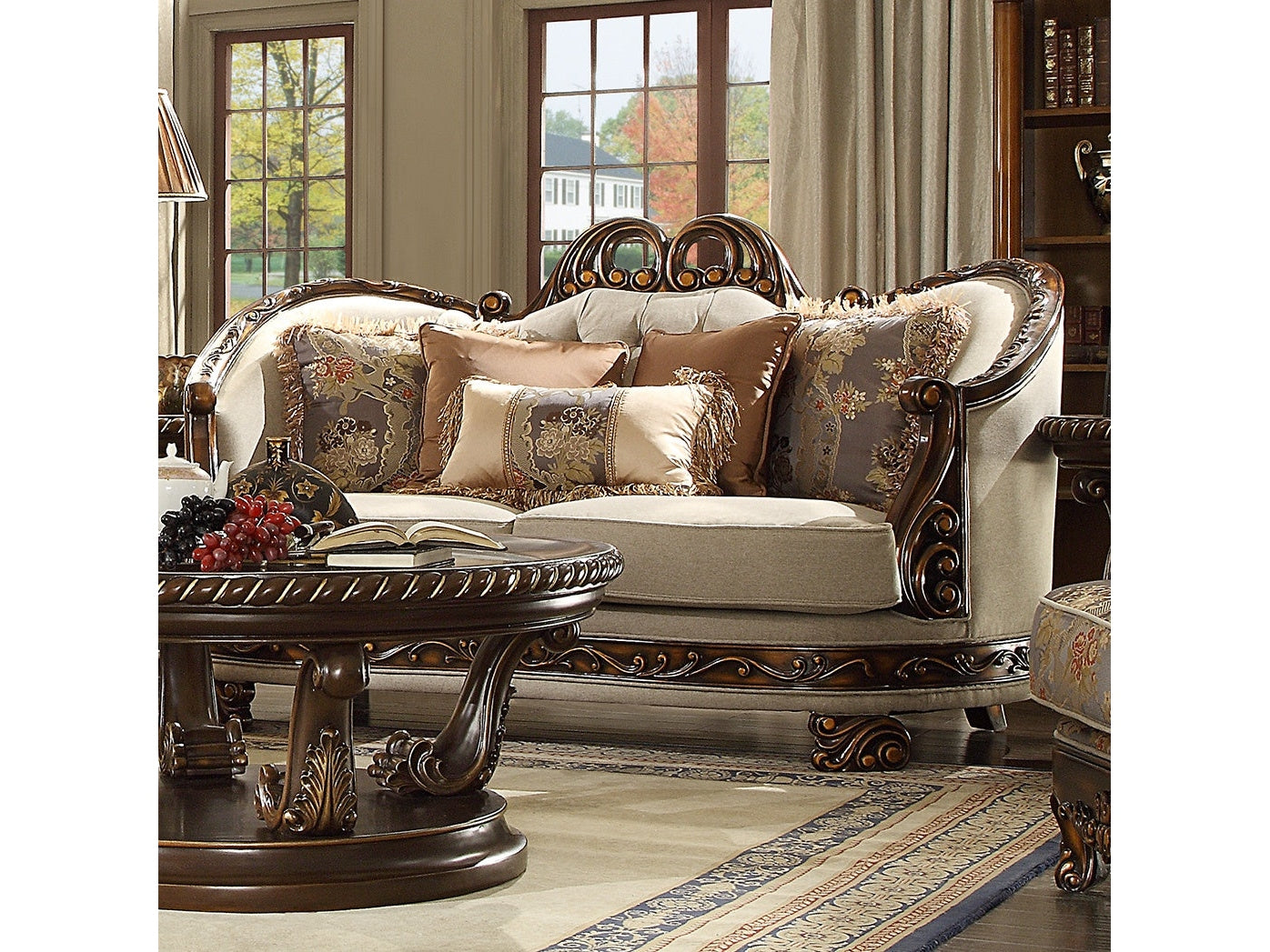 Armonia Mahogany Loveseat  / HD-1623 - Ornate Home