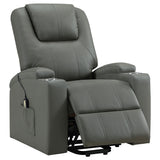 Armstrong Grey Upholstered Power Lift Massage Recliner - Ornate Home
