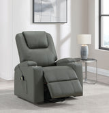 Armstrong Grey Upholstered Power Lift Massage Recliner - Ornate Home