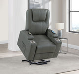 Armstrong Grey Upholstered Power Lift Massage Recliner - Ornate Home