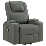 Armstrong Grey Upholstered Power Lift Massage Recliner - Ornate Home