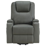 Armstrong Grey Upholstered Power Lift Massage Recliner - Ornate Home