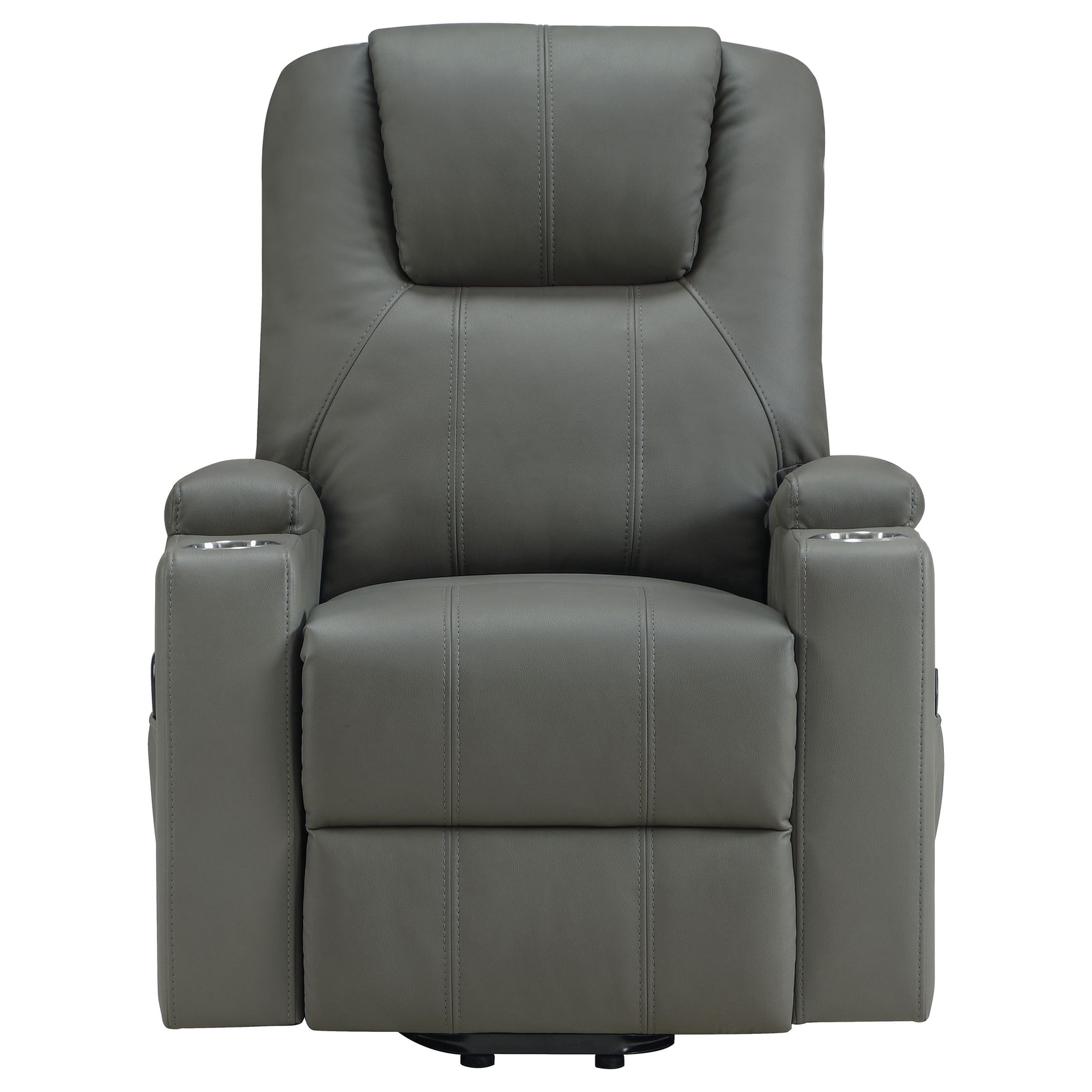 Armstrong Grey Upholstered Power Lift Massage Recliner - Ornate Home