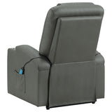 Armstrong Grey Upholstered Power Lift Massage Recliner - Ornate Home