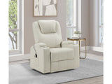 Armstrong Ivory Upholstered Power Lift Massage Recliner - Ornate Home