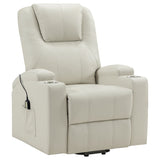 Armstrong Ivory Upholstered Power Lift Massage Recliner - Ornate Home