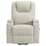 Armstrong Ivory Upholstered Power Lift Massage Recliner - Ornate Home