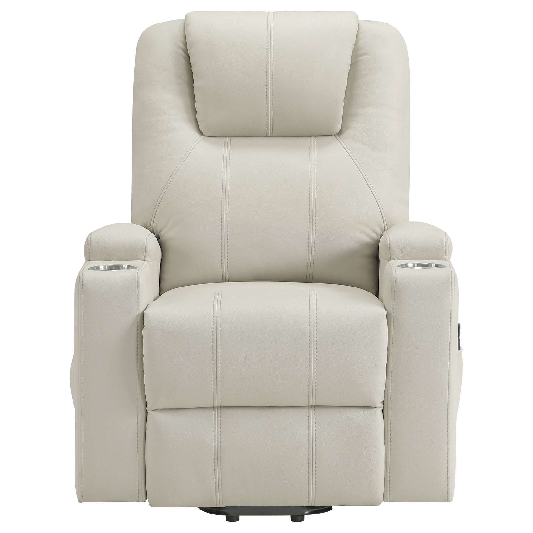 Armstrong Ivory Upholstered Power Lift Massage Recliner - Ornate Home