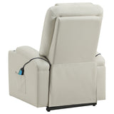 Armstrong Ivory Upholstered Power Lift Massage Recliner - Ornate Home
