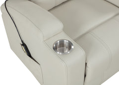 Armstrong Ivory Upholstered Power Lift Massage Recliner - Ornate Home