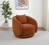 Arnaud Burnt Orange Chenille Upholstered Swivel Accent Chair - Ornate Home