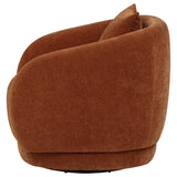 Arnaud Burnt Orange Chenille Upholstered Swivel Accent Chair - Ornate Home