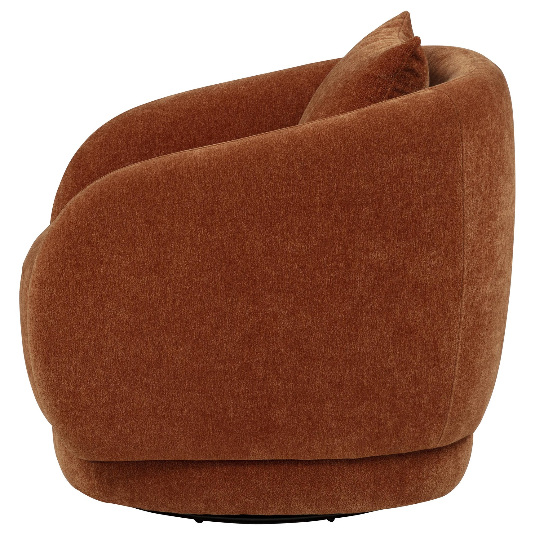 Arnaud Burnt Orange Chenille Upholstered Swivel Accent Chair - Ornate Home