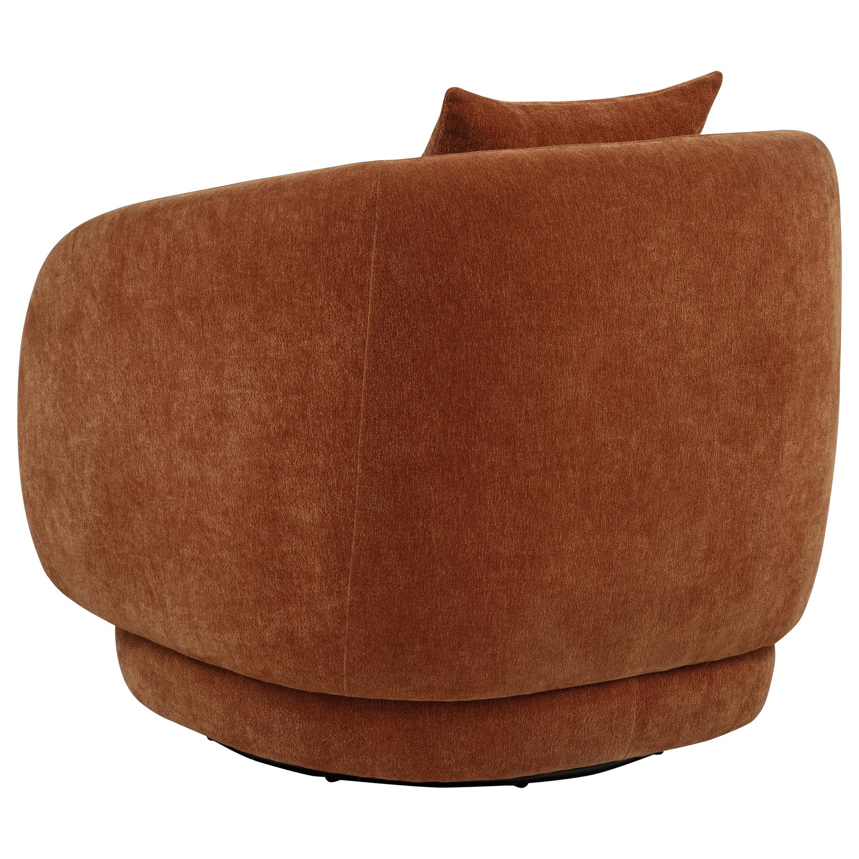 Arnaud Burnt Orange Chenille Upholstered Swivel Accent Chair - Ornate Home