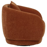 Arnaud Burnt Orange Chenille Upholstered Swivel Accent Chair - Ornate Home