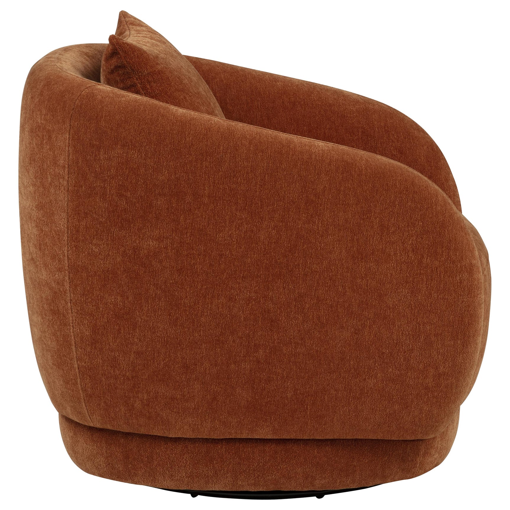 Arnaud Burnt Orange Chenille Upholstered Swivel Accent Chair - Ornate Home