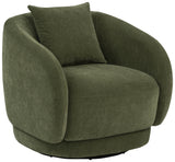 Arnaud Green Chenille Upholstered Swivel Accent Chair - Ornate Home