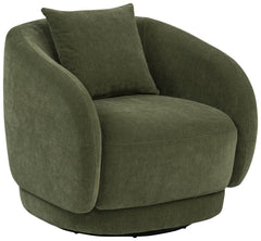 Arnaud Green Chenille Upholstered Swivel Accent Chair - Ornate Home