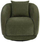 Arnaud Green Chenille Upholstered Swivel Accent Chair - Ornate Home