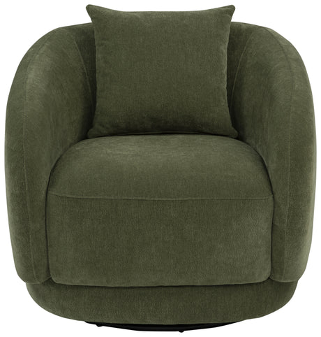 Arnaud Green Chenille Upholstered Swivel Accent Chair - Ornate Home