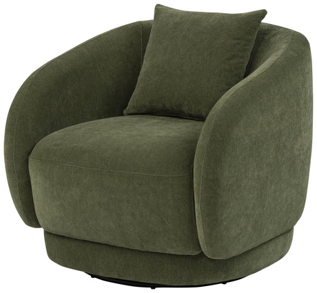 Arnaud Green Chenille Upholstered Swivel Accent Chair - Ornate Home