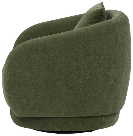 Arnaud Green Chenille Upholstered Swivel Accent Chair - Ornate Home