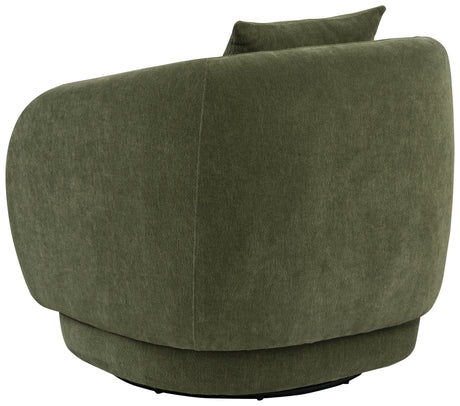 Arnaud Green Chenille Upholstered Swivel Accent Chair - Ornate Home