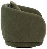 Arnaud Green Chenille Upholstered Swivel Accent Chair - Ornate Home