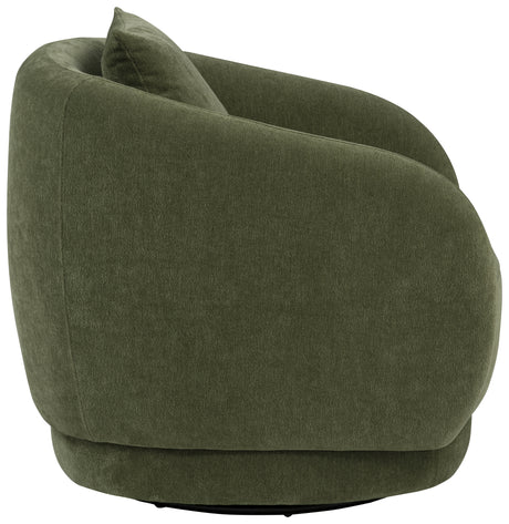 Arnaud Green Chenille Upholstered Swivel Accent Chair - Ornate Home