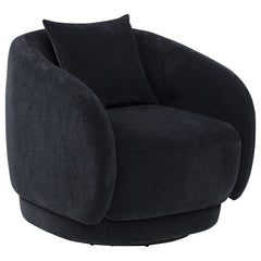 Arnaud Navy Chenille Upholstered Swivel Accent Chair - Ornate Home