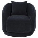 Arnaud Navy Chenille Upholstered Swivel Accent Chair - Ornate Home