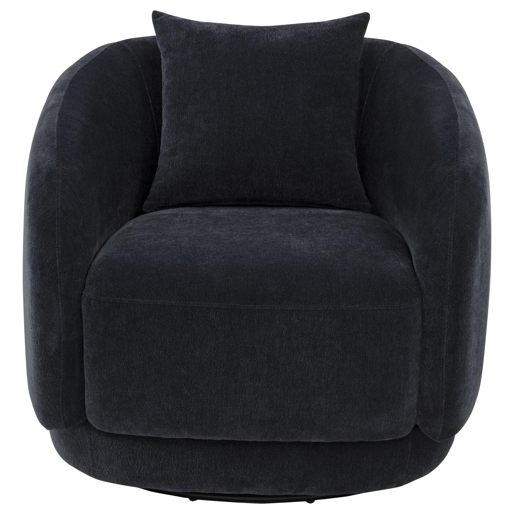 Arnaud Navy Chenille Upholstered Swivel Accent Chair - Ornate Home