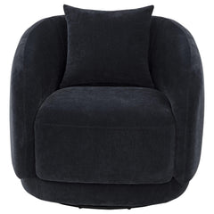 Arnaud Navy Chenille Upholstered Swivel Accent Chair - Ornate Home