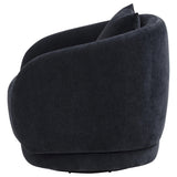 Arnaud Navy Chenille Upholstered Swivel Accent Chair - Ornate Home