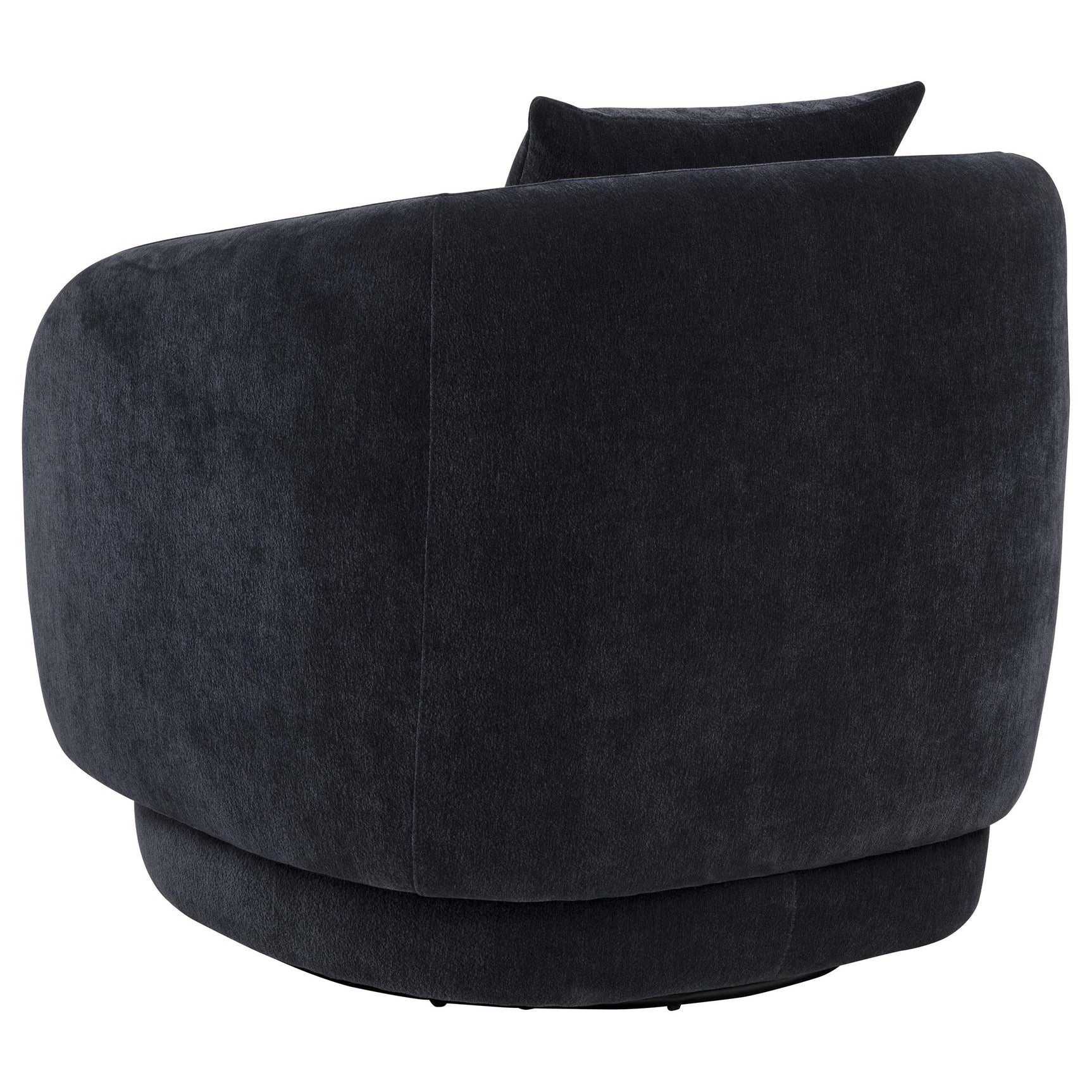 Arnaud Navy Chenille Upholstered Swivel Accent Chair - Ornate Home