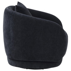 Arnaud Navy Chenille Upholstered Swivel Accent Chair - Ornate Home