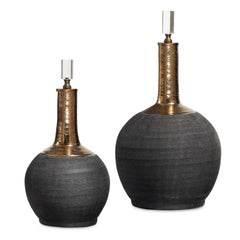 Arnav Matte Black Bottles (Set of 2) - Ornate Home