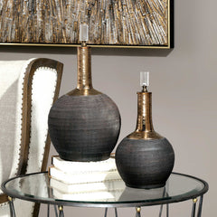 Arnav Matte Black Bottles (Set of 2) - Ornate Home