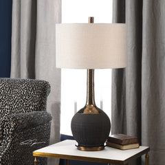 Arnav Multicolor Textured Black Lamp - Ornate Home