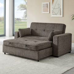 Arnold Ash Brown 76"W Chenille Convertible Sleeper Sofa - Ornate Home