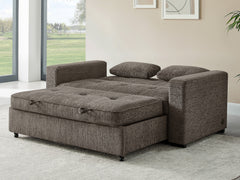 Arnold Ash Brown 76"W Chenille Convertible Sleeper Sofa - Ornate Home